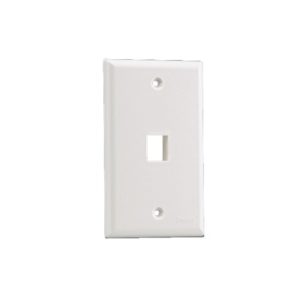 Placa de Pared Vertical, Salida Para 1 Puerto Keystone, Color Blanco Mate