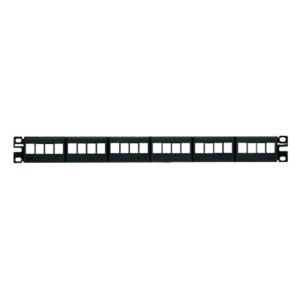 Panel de Parcheo Modular Keystone (Sin Conectores), de 24 Puertos, Identificación con Etiqueta Adhesiva,  1UR