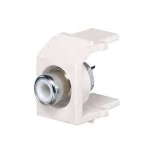 Conector RCA Tipo Keystone, con RCA para Soldar Color Blanco, Módulo Blanco Mate