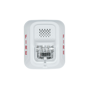 Sirena con Lámpara Estroboscópica a 2 Hilos, Montaje en Pared, Color Blanco, Configuración Estroboscópica Seleccionable, Nuevo Diseño Moderno y Elegante y Menor Consumo de Corriente