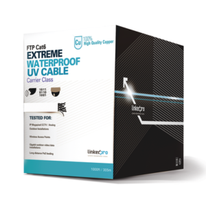 Bobina de cable UTP 305 Metros Cat6, Calibre 23, CLIMAS EXTREMOS, Color blanco, sin blindar, para intemperie