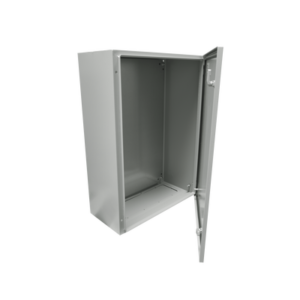 Gabinete de Acero IP66 Uso en Intemperie (400 x 600 x 200 mm) con Placa Trasera Interior y Compuerta Inferior Atornillable (Incluye Chapa y Llave).