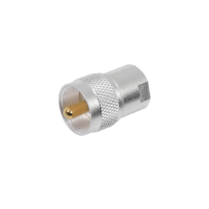 Adaptador UNIDAPT Hembra a UHF Macho (PL-259). Plata / Oro / Teflón.