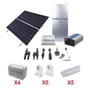 Kit de Energía Solar Para Refrigerador de 105 L e Iluminación Led de Alta Eficiencia Para Aplicaciones Aisladas de la Red Eléctrica