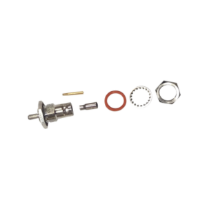 Conector BNC Hembra / Chasis en D-Plano, de Anillo / RG-174, Niquel / Oro / Teflón.