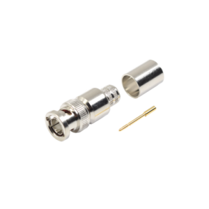 Conector BNC Macho de 75 Ohm, Anillo Plegable, para Cable 8238, RG-11/U, Niquel / Oro / Teflón.