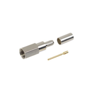 Conector FME Macho de anillo plegable para cable RG-58/U, Niquel/ Oro/ Teflón.