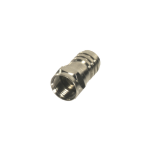 Conector F Macho Plegable para Cable Coaxial RG-59/U, Niquel / Niquel /Polietileno.