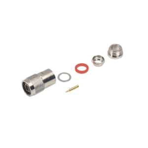 Conector N Macho de Rosca para RG-213/U (8267), RG-214 (8268), RG-8/U (8237), Niquel/ Oro/ Teflón.