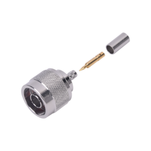 Conector N Macho de Anillo Plegable para Cables Coaxiales RG-58/U, RG-142/U, LMR-195, Níquel/ Oro/ Teflón.?