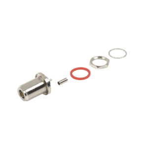 Conector N Hembra de Montaje Trasero/Panel (Chasis) de Anillo Plegable para ensamblar (0.130") en cables tipo RG-316/U, 84316.