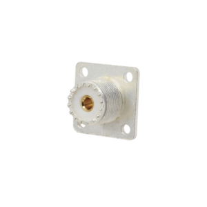 Conector UHF Hembra (SO-239) para Chasis 18 mm, Terminal Soldable, Plata/ Oro/ Teflón.