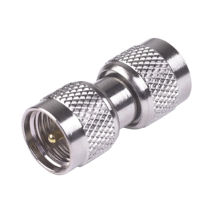 Adaptador Barril Mini-UHF Machos, Niquel, Oro Teflón.