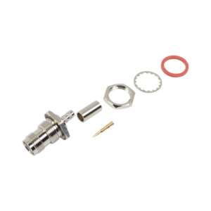 Conector TNC Hembra Inverso para chasis de anillo plegable para cable RG-58/U.