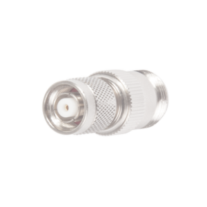 Adaptador en Línea, de Conector TNC Macho Inverso a N Hembra, Niquel/ Oro/ Teflón.