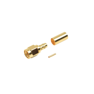 Conector SMA Macho Inverso de anillo plegable para cable RG-142/U, Oro/Oro/Teflon.