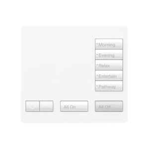 Teclado seetouch, sobre mesa 5 botones,  Botonera Retroiluminada / programe escenas diferentes en cada botón.