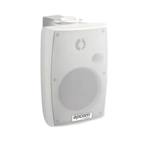 Altavoz de Montaje en Pared  4" + 1.5"/ 2.5W-5W-10W-20W/ 100V+8ohm/ Material ABS/ Reja y Bracket de Metal/ Color Blanco