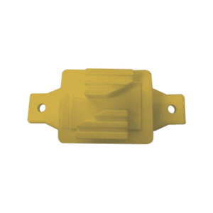 Aislador de Paso color Amarillo reforzado para cercos eléctricos, resistente al clima extremoso