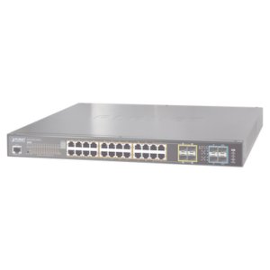 Switch administrable L2+ Stack de 24 puertos PoE+ 802.3at + 2 Puertos 10G SFP /440W