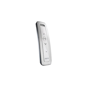 Control remoto 1 canal para motores de persiana Somfy con señal inalámbrica, instrucciones: sube, baja y detener, con posición favorita programada.