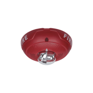 Bocina con Lámpara Estroboscópica, Montaje en Techo, Color Rojo, Nuevo Diseño Moderno y Elegante y Menor Consumo de Corriente