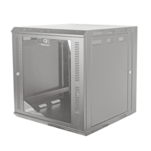 Gabinete para Montaje en Pared Cuerpo Abatible con Rack 19" de 12 Unidades Ventana de Cristal