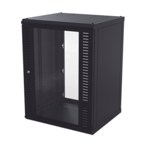 Gabinete para Montaje en Pared, Puerta de Cristal Templado, Cuerpo Fijo con Rack 19" de 16 Unidades