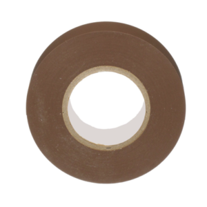 Cinta Eléctrica para Aislar, de PVC, Uso General, Grosor de 0.18mm (7 mil), Ancho de 19mm, y 20.12m de Largo, Color Café