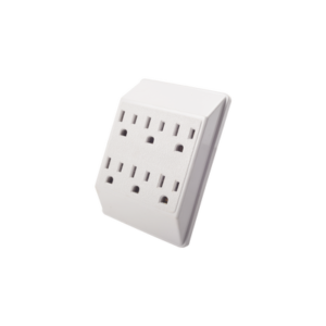 Multicontacto de pared  6 tomas 127vca l-t-n 15A max