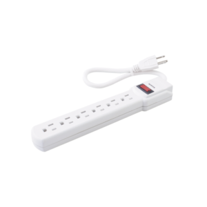 Multicontacto con cable: 30cm. 6 tomas 127vca linea, tierra, neutro 15 amperes maximo