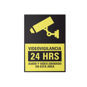 Etiqueta de Videovigilancia en Vinil Adhesivo Mate