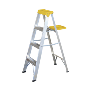 Escalera de aluminio tipo tijera de 3 peldaños altura  1.21 metros