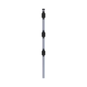Poste de Paso de 0.75m para Cerca Electrificada. Tubo Galvanizado cal. 18 de 1"Diam. con Tapón y 3 Aisladores Instalados.