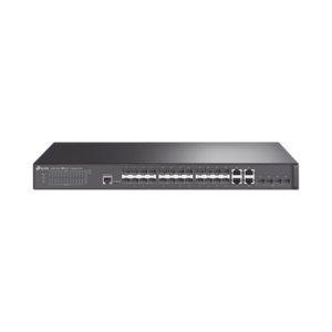 Switch JetStream Gigabit administrable capa 2, 24 puertos SFP, 4 puertos SFP+ y 4 puertos RJ45 Gigabit en combo