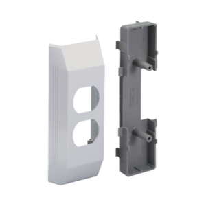Soporte y tapa, para uso con canaleta  T45, con dos contactos estándar 106 Duplex, Color Blanco Mate