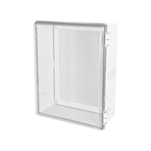 Gabinetes NEMA, cuerpo gris, cubierta transparente (250 x 350 x 150 mm), para interior y exterior