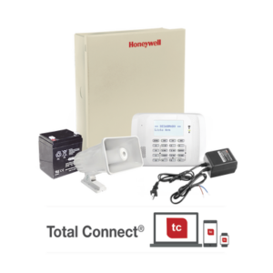 Kit con panel de alarma para 48 zonas con teclado alfanumérico y receptor inalámbrico interconstruido, bateria y transformador