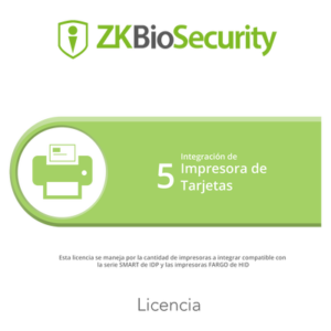 Licencia para ZKBiosecurity para integracion de 5 impresoras de tarjetas