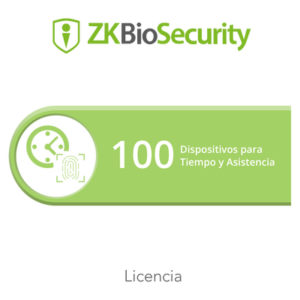 Licencia para ZKBiosecurity permite gestionar hasta 100 dispositivos para tiempo y asistencia