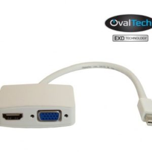 Adaptador Mini DisplayPort  a HDMI / VGA OVALTECH OVMDP-2EN1