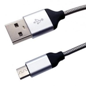 Cable USB BROBOTIX A Micro B, Acero, Carga Rápida 183101