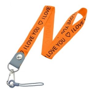 CORREA PARA MEMORIA USB BROBOTIX I LOVE U NARANJA