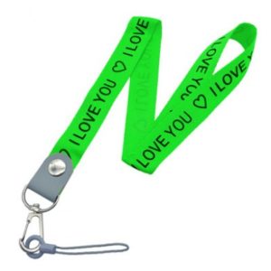 CORREA PARA MEMORIA USB BROBOTIX  I LOVE U VERDE