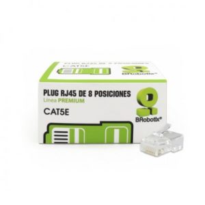 PLUG RJ45 CAT5E, 8 POSICIONES, CAJA CON 25 PI BROBOTIX 445418