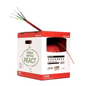 Bobina de 305 metros de alambre,18 AWG, 4 conductores, tipo FPL, de color rojo para aplicaciones en sistemas de detección de incendio y sistemas de evacuación.