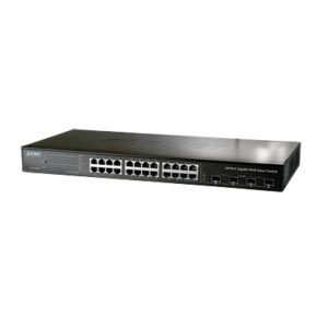 Switch gigabit administrable L2 de 24 puertos 10/100/1000Mbps con 4 puertos gigabit/SFP compartidos