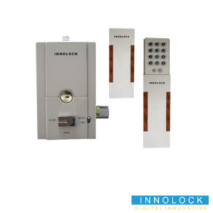 Cerrojo de código numérico (NIP) con llave de contacto. Para apertura de la puerta utilice su NIP o su llave de contacto, color champagne