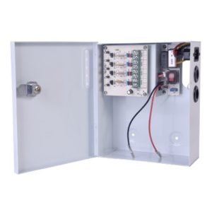 Fuente de poder profesional de 12 Vcc @ 4 A / para 4 cámaras / Compatibilidad con batería de respaldo / Voltaje de entrada 96-264 Vca