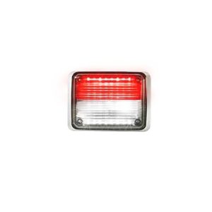 Luz de advertencia Quadraflare, mica transparente, LED Rojo/Claro